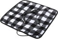 Tuanse 16 x 16 Inches Car Electric Blanket 12 Volt Heated Car Blanket with Temperature Controller and Black Storage Bag Cold Weather Tailgating and Emergency Kit (Black White,Plaid)