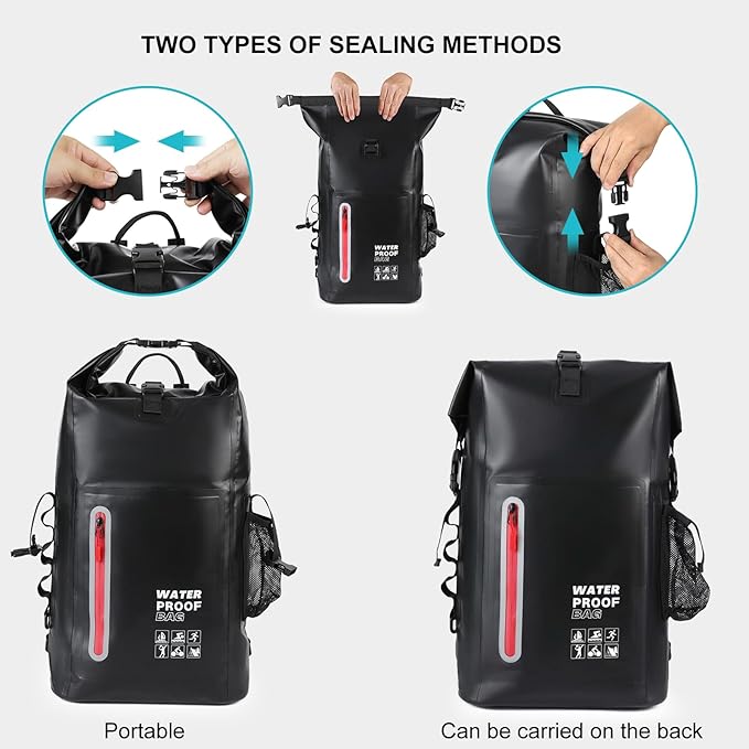 Waterproof Backpack, Waterproof Backpack That Can Float, Suitable for Kayaking And Beach Activities, Outdoor Moisture-Proof Bag