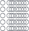 Carabiner Clip 48Pcs Grey Metal Key Ring Clip Circle Keychain Rings Bulk Spring O Ring Round Cute Carabiner Spring Snap Hook Key Chain Clips for DIY Keychain Bag Charm Handbag Purse Dog
