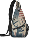 FyLybois Deer Sling Bag for Women Lightweight Crossbody Backpack Casual Daypack with Adjustable Strap for Travel Work Hiking Everyday Use