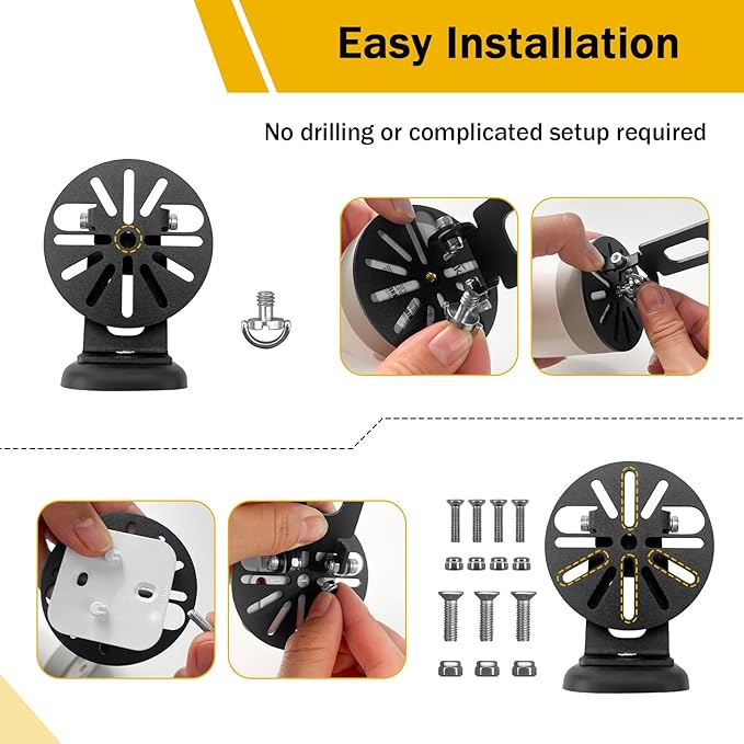 Universal Magnetic Security Camera Mount - 360° Rotation & Tilt -Damage Free Indoor Outdoor Holder fits for Enfy,Tplink,Blink,Wyze,Google Nest,Ring for Metal Surface in Curise,Garage,Carport,Workshop