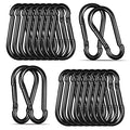 Black Carabiner, Heavy Duty Galvanized Steel Spring Snap Hook Carabiner Clips with 550LBS Holding Capacity, Ideal for Outdoor, Hammock, Swing and Travel (20PCS M8 3Inch)
