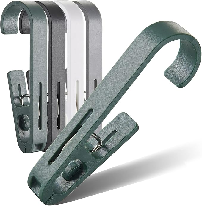 Large Laundry Hook Clothes pins 8pcs Sock Clip Laundry Clips with Springs, Strong Plastic Clothes Drying Line Pegsfor Home Kitchen Outdoor Trip