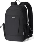 ECOHUB Mini Anti-Theft RFID Backpack for Women and Men, Water-Resistant, Lightweight Travel Daypack with iPad Sleeve, Key Holder, 9 Pockets, Daily Short Trips, Black