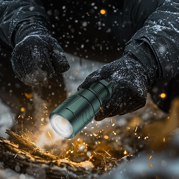SKYFIRE LED Flashlights High Lumens with Ignition Lens,3000lm Super Bright Rechargeable Flashlight,Zoomable,4 Modes,Waterproof Tactical Flash Light for Camping Essentials,Outdoor and Home,Gift