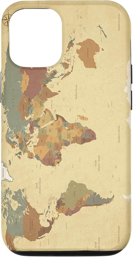 Globe Map Smartphone Cell Cover Gift World Map Pattern Phone Case for iPhone 12/12 Pro