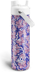 ENCOOL Insulated Water Bottle with Straw Stainless Steel Water Bottle, Leak-Proof, BPA-Free, Double Wall Vacuum Keeps Cold for 24 Hours for Sports, Travel, School (26 oz, Firework Butterfly)
