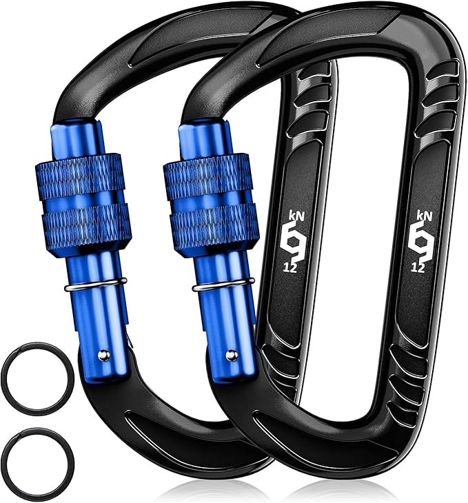 Rhino Produxs 12kN (2697 lbs) Heavy Duty Carabiner Clips, for Securing Pets, Outdoor, Camping, Hiking, Hammock, Dog Leash Harness, Keychains