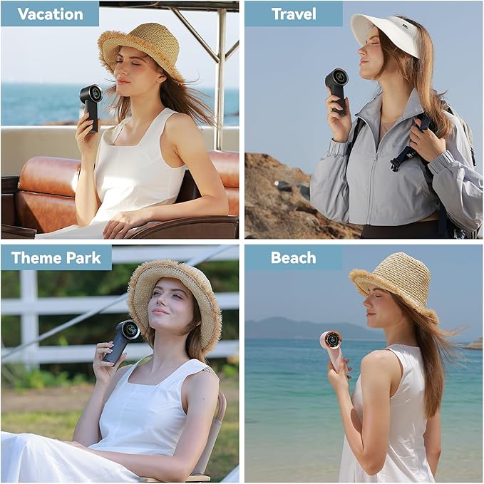MUXNW Mini Face Fan For Skincare: Portable Small Pocket Handheld Personal Rechargeable Battery Operated USB Charger Keep Your Makeup For Travel Beach (Pink)