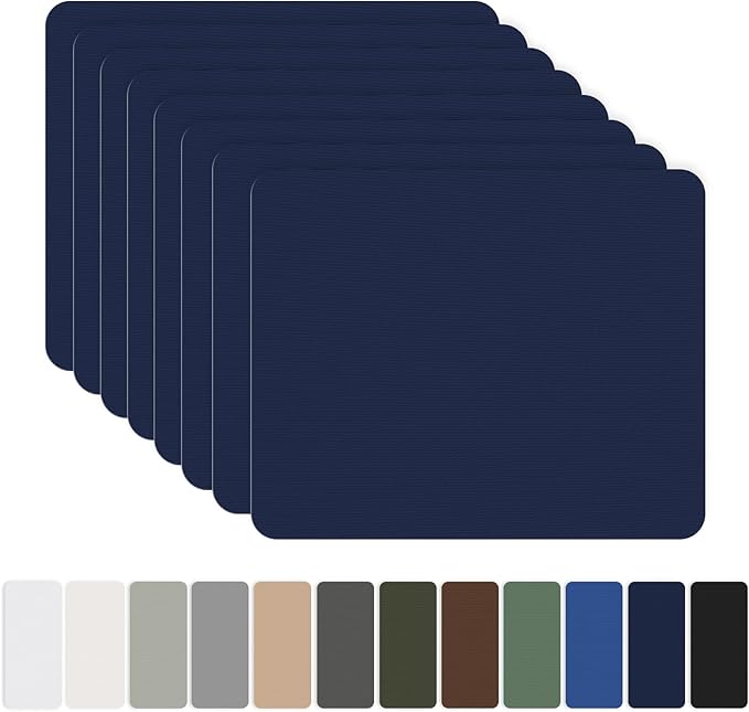 OAZ 8 Pieces 7.87 x 5.9 inch Nylon Repair Patches Nylon Fabric Patch Self-Adhesive Fabric Repair Tape Waterproof Lightweight Outdoor Gear Patch Kit for Down Jacket Clothing Tent Bag (Navy Blue)