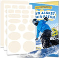 35Pcs Down Jacket Repair Patch Kit Pre-Cut Nylon Patches for Clothes Self-Adhesive Fabric Tape Waterproof Lightweight Outdoor Gear Tenacious Repair Tape for Puffer Jacket Coat Tent Backpack(Ivory)
