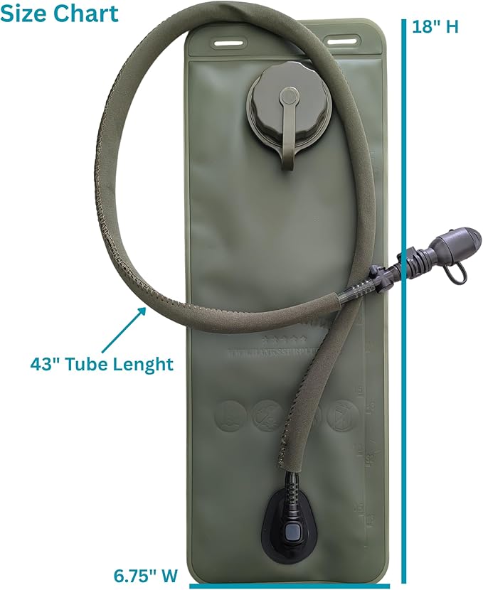Hank's Surplus Military 3L Hydration Water TPU Bladder Reservoir OD Green