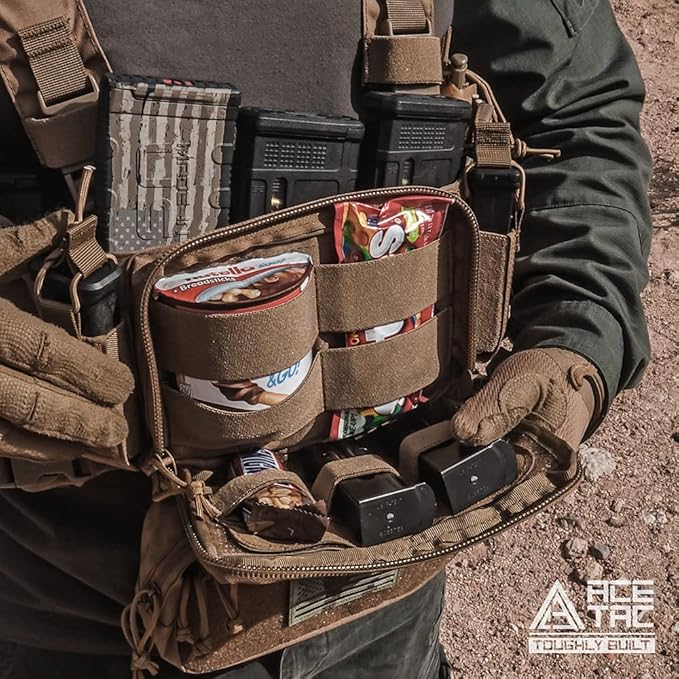 ACE TAC S.O.P. Tactical Chest Rig with 5.56/7.62 & Pistol Magazine Pouch Holders, Wing & Molle Dangler Pouches