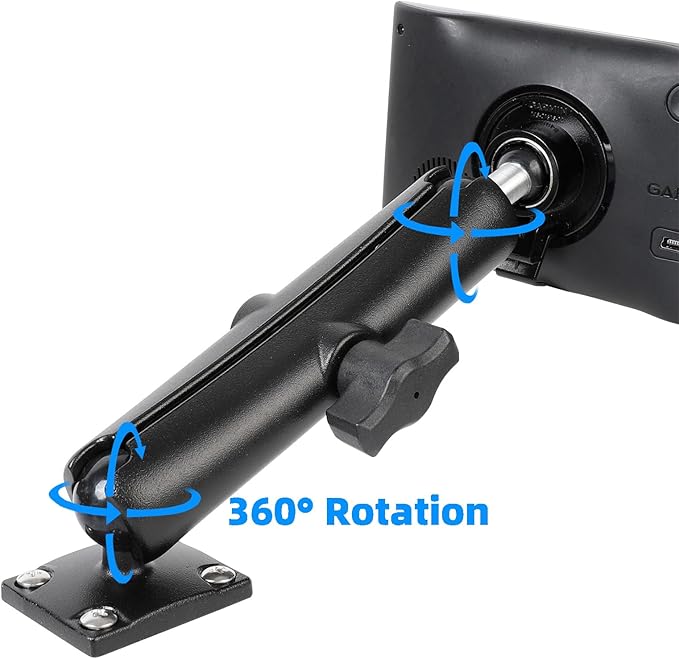 Aluminum GPS Bracket Mount with AMPS Drill Base - 17mm Ball Head & Replacement for Garmin Nuvi 42LM 44 52LM 54 55LMT 56 58 2407 2408 2447 2448 2467 2497 2507 2508 2547 2548