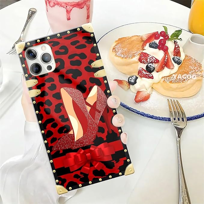 Compatible with iPhone 12 12 Pro Case, Elegant High Heels Luxury Golden Decoration for Girl Women Soft TPU Shockproof Protective Hard PC Back for iPhone 12 12 Pro