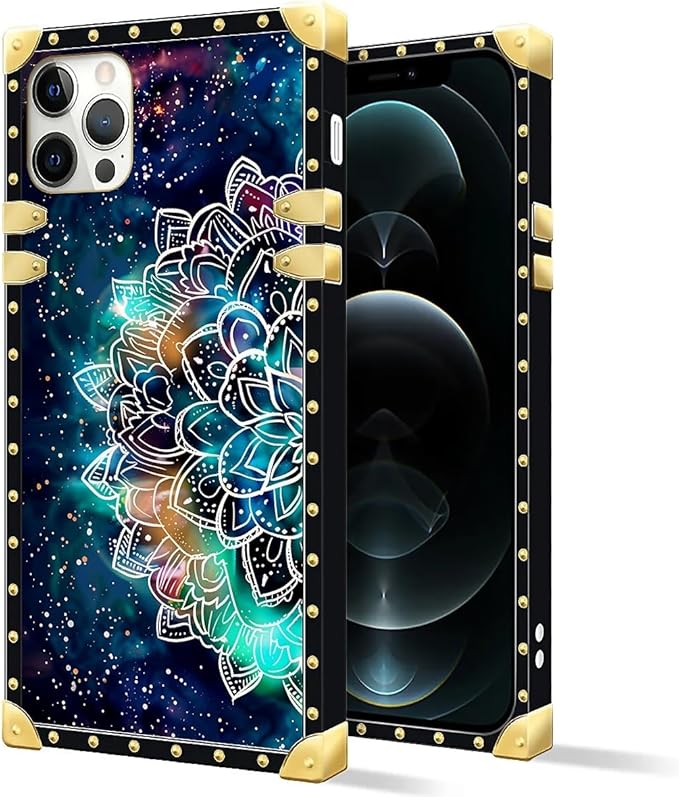 Compatible with iPhone 11 Pro Max Case, Starry Sky Colourful Mandala Luxury Golden Decoration for Girl Women Soft TPU Shockproof Protective Hard PC Back for iPhone 11 Pro Max