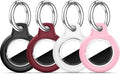 for Apple AirTag 2nd & 1st Gen, Waterproof Case for AirTag Holder Keychain,GPS Tracker Cover for Dog,Car Key,Luggage-B73-Black+Wine Red+White+Pink