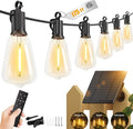 Brightown 175FT Solar String Lights Outdoor Waterproof with Remote, 56+2 LED Shatterproof Bulbs, Dimmable & Timable, 3 Light Modes - Commercial Grade Patio Lights for Garden Backyard Party Decor