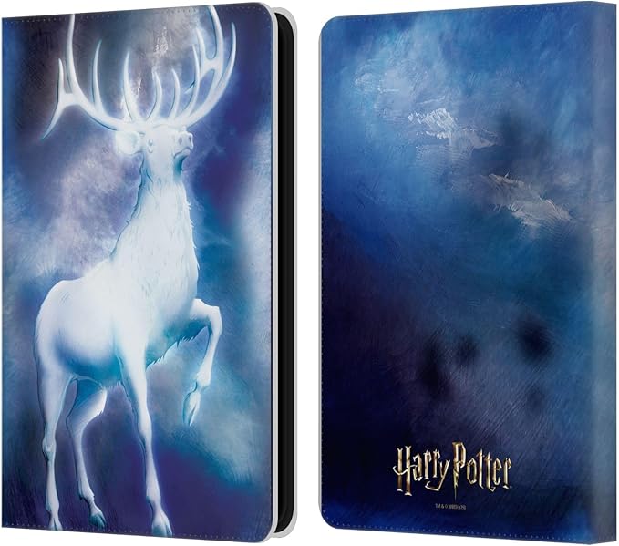Head Case Designs Officially Licensed Harry Potter Stag Patronus Prisoner of Azkaban II Leather Wallet Case Compatible with Amazon Kindle 11th Gen (2024)