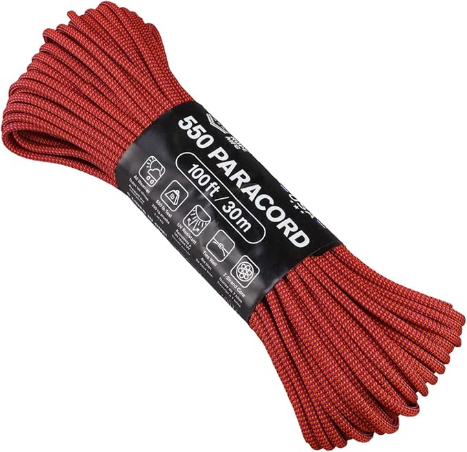 Atwood Rope MFG Color Changing 550 Paracord 100 Feet 7-Strand Core Nylon Parachute Cord Outside Survival Gear Made in USA | Lanyards, Bracelets, Handle Wraps, Keychain
