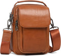 Augus Leather Small Messenger Bag For Men Crossbody Handbag Shoulder Sling Travel Bags for Men Purse Daypack Magnetic Buckle