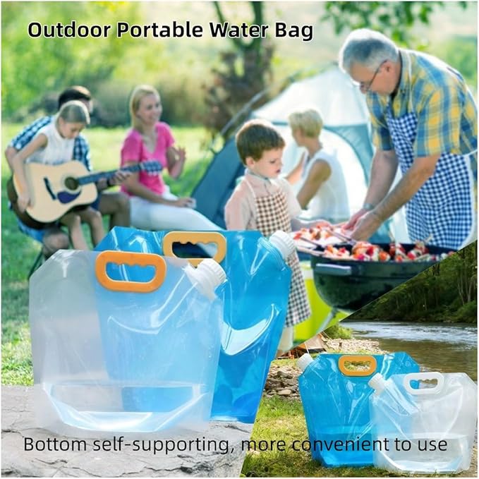 4 Pack 5L BPA Free Collapsible Water Tank Container Portable Lightweight Space Saving Outdoor Folding Water Bag for Sport Hiking Camping Riding Mountaineer