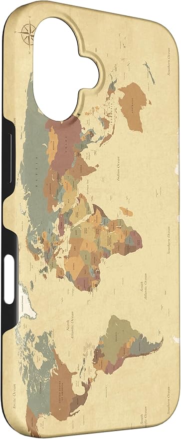 Globe Map Smartphone Cell Cover Gift World Map Pattern Phone Case for iPhone 16
