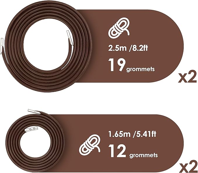 UNEEDE 4 Cords Zero Gravity Chair Replacement Cord, Antigravity Chair Replacement Cords for Repairing Zero Gravity Chair,Nylon Stretch Cord (Brown)
