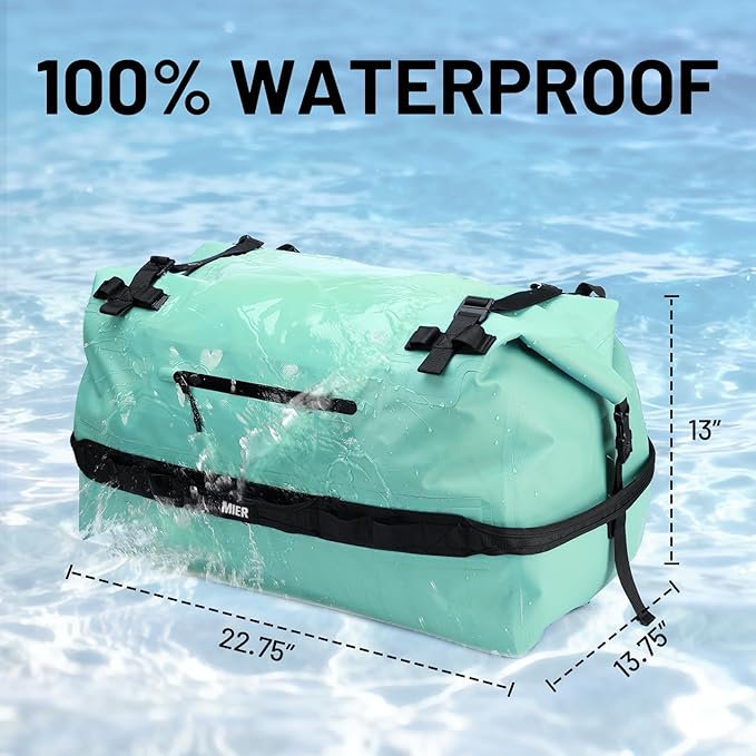 MIER Waterproof Duffel Bag Motorcycle Dry Bag Backpack Large Roll-Top Heavy Duty Dry Duffle Bags for Kayaking Camping Boating Gym Beach Cruise Ship, 60L/80L