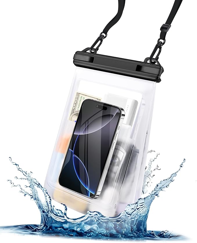 Extra Large Size Waterproof Phone Pouch - [Floating] Water Proof Pouch for iPhone Galaxy Google and More, IPX8 Waterproof Dry Bag for Beach Vacation Belongings