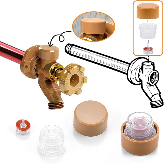 RK-17VB Outdoor Faucet Repair Kit for Woodford Model 17 Outside Faucets Vacuum Breaker Float Kit Include Caps Bodies Floats, 12PCS Set