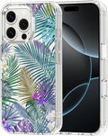 MOSNOVO Case for iPhone 16 Pro, [Buffertech 6.6ft Military-Grade Drop Protection] [Anti Peel Off Tech] Clear TPU Bumper Phone Case Cover Design - Tropical Rainforests