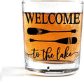 Nogrit Lake House Decor Whiskey Glasses 10 Oz,Welcome To The Lake, Beach Wine Old Fashioned Rocks Glasses Lake House Gifts For Women Men Drinking Cocktail Scotch Vodka Tequila Rum