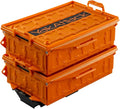 YakAttack TracPak Combo Kit – Orange | 2 Stackable Storage Boxes + Quick Release Track Base | Fits MightyMount, GearTrac & Most Kayak Tracks | Space-Saving Fishing Storage | Compact Kayaking Box