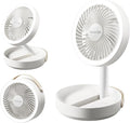 Gaiatop Foldable Small Desk Fan with LED Night Light, 6.8in Wireless 6000mAh Battery Powered Portable Fan USB Rechargeable, Bedroom Office Dorm Camping Travel Cruise Essentials, Gifts for Women Men