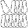 12 Pack 4.7" Heavy Duty Carabiner Clips, M12 Sliver Galvanized Steel Spring Snap Hooks, Rust-Resistant Keychain Clips for Hammock, Camping, Hiking, Fishing, Swing Set
