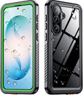 SPIDERCASE for Samsung Galaxy S26 Plus Case, Built-in Lens & Screen Protector Military Shockproof IP68 Underwater Full Body Sealed Phone Case Protection for Samsung Galaxy S26 Plus 6.7",Green/Clear