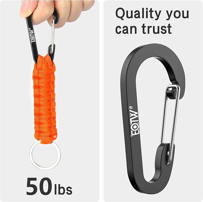 EOTW Paracord Keychain for Men Women Paracord Carabiner Backpack Keychain with Aluminum Clip for Camping Hiking Outdoor Gear