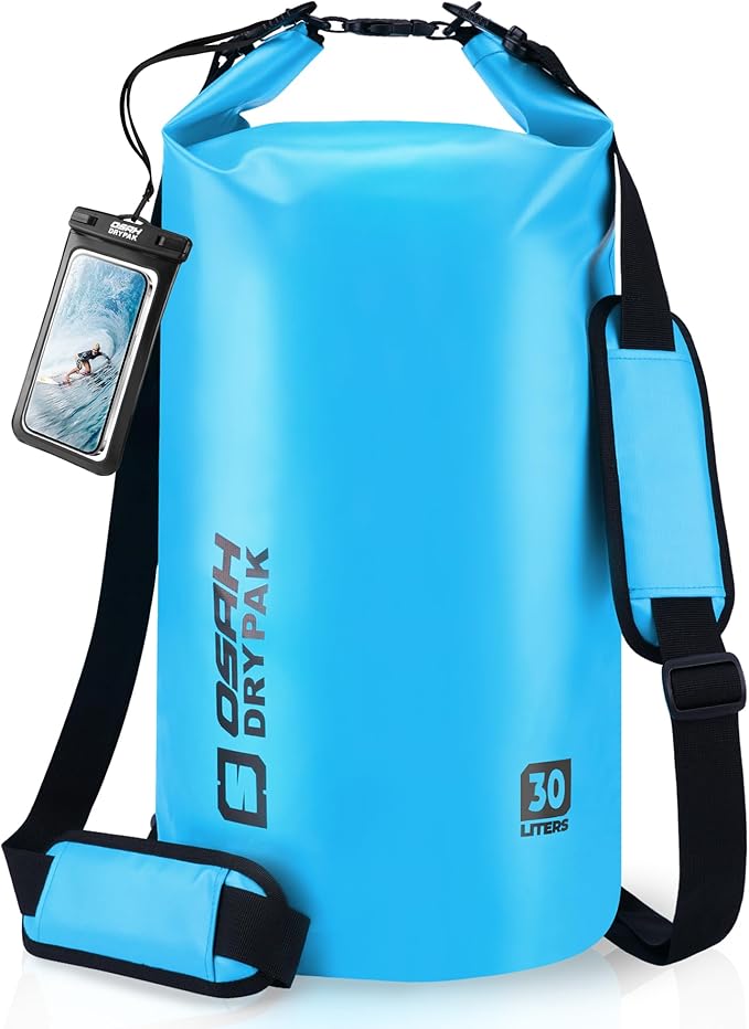 Waterproof Dry Bag, 5L/10L/20L/30L/40L Roll Top Lightweight Storage Backpack with Phone Case for Women & Men, Floating Waterproof Sack for Travel, Swimming, Kayaking, Paddle Board, Camping & Beach