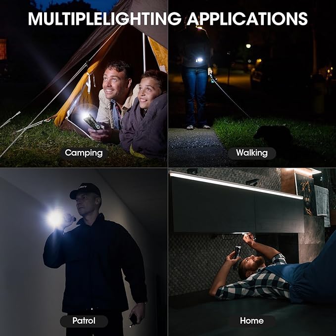 Kmivo Flashlights Rechargeable LED High Lumens - 4 Pack 90,000LM Super Bright Flashlight, Adjustable Powerful Flash Light with 5 Modes, Waterproof Handheld Flashlight for Home, Camping