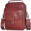 Augus Leather Small Messenger Bag For Men Crossbody Handbag Shoulder Sling Travel Bags for Men Purse Daypack Magnetic Buckle
