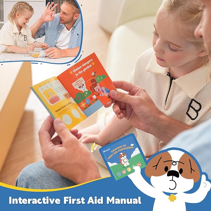 StBernard Kids First Aid Kit, EDC Mini Portable Medical Kit with Cute Bandages, Tools for Children's Daily Boo-Boos, Suits for Home, School, Camping, Hiking, Cub Scouts, Backpacking (Purple)