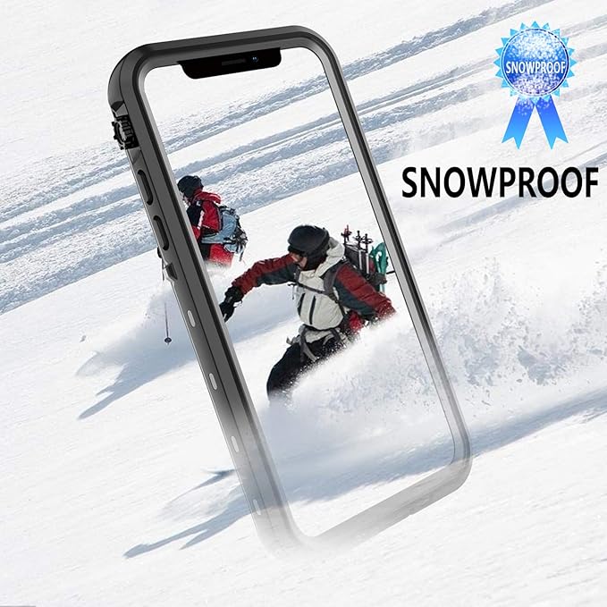 iPhone 11 Pro Max Waterproof Rugged Case - Slim Design with Built-in Screen Protector, Shockproof, 6.5" (Black&Gray)