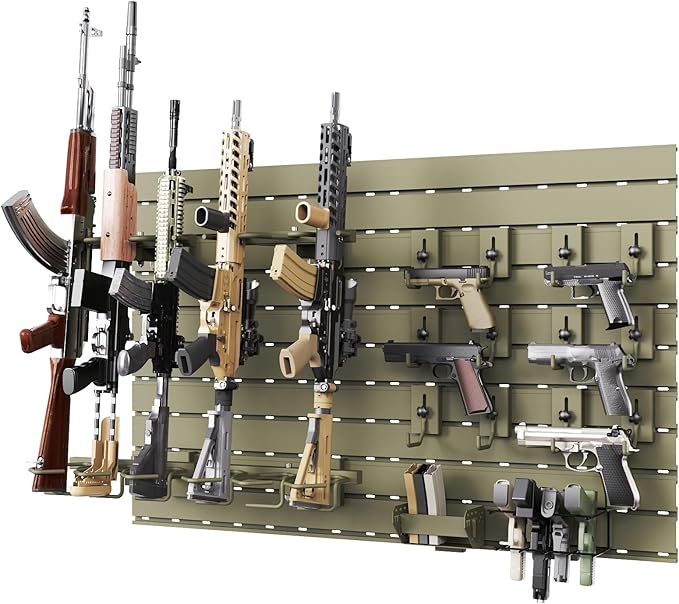 Gun Racks for Wall, Heavy-Duty Aluminium Slatwall Panels Gun Wall Mount Storage, 10 Pieces Panels