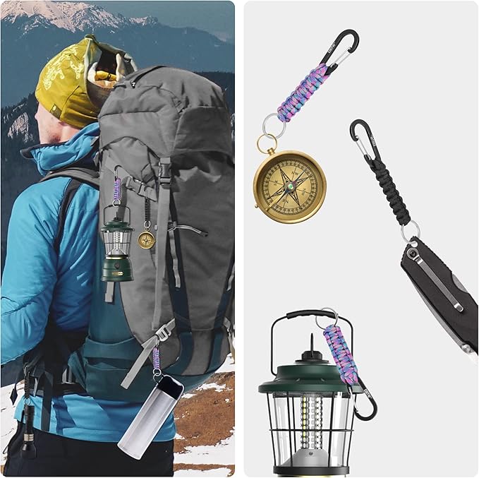 EOTW Paracord Keychain for Men Women Paracord Carabiner Backpack Keychain with Aluminum Clip for Camping Hiking Outdoor Gear
