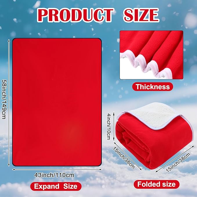 Riakrum 12V Car Heated Blanket for Cold with 2 or 3 Heating Levels 58 x 43 Emergency Winter Adjustable Temperature Electric Blanket Throw Gift Plugs in Car RV Truck SUV(Red,Normal)