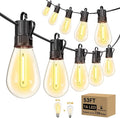 Minetom 53FT Outdoor String LED Patio Lights Waterproof, 16 Shatterproof S14 Vintage Edison Bulbs,Commercial Grade Outside Hanging Lights Waterproof for Porch Deck Garden Backyard Balcony Cafe Bistro