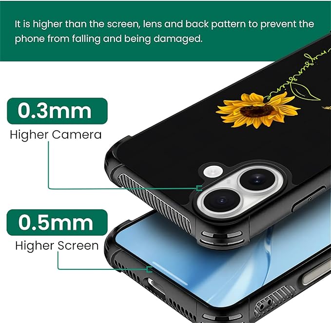 for iPhone 17 Case,for MagSafe Graphic Design for Girl Boy Soft Silicone Hard Acrylic Shock Protection Designed for iPhone 17 Pig Sunflower Yellow Sunshine Pattern