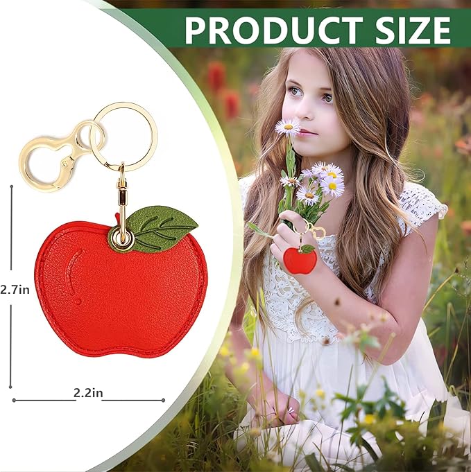 Leather Keychain Holder Case Compatible with AirTag,Cute air tag Cover with Keychain Ring,GPS Tracker Case for Keys