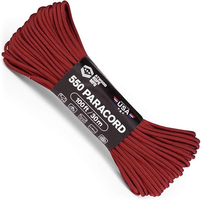Atwood Rope MFG Color Changing 550 Paracord 100 Feet 7-Strand Core Nylon Parachute Cord Outside Survival Gear Made in USA | Lanyards, Bracelets, Handle Wraps, Keychain